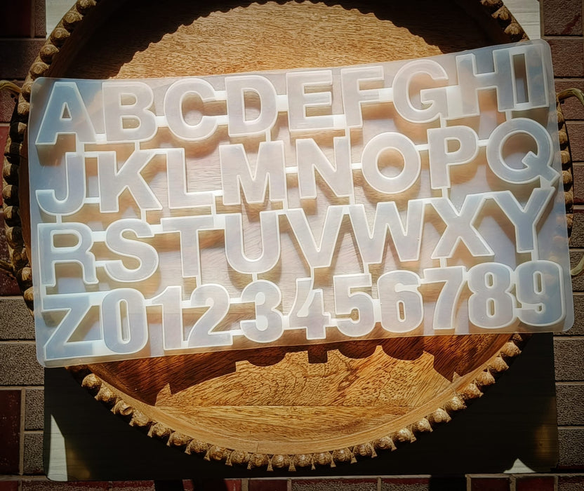 3D Alphabet & Numbers Silicone Resin Mold (Large)