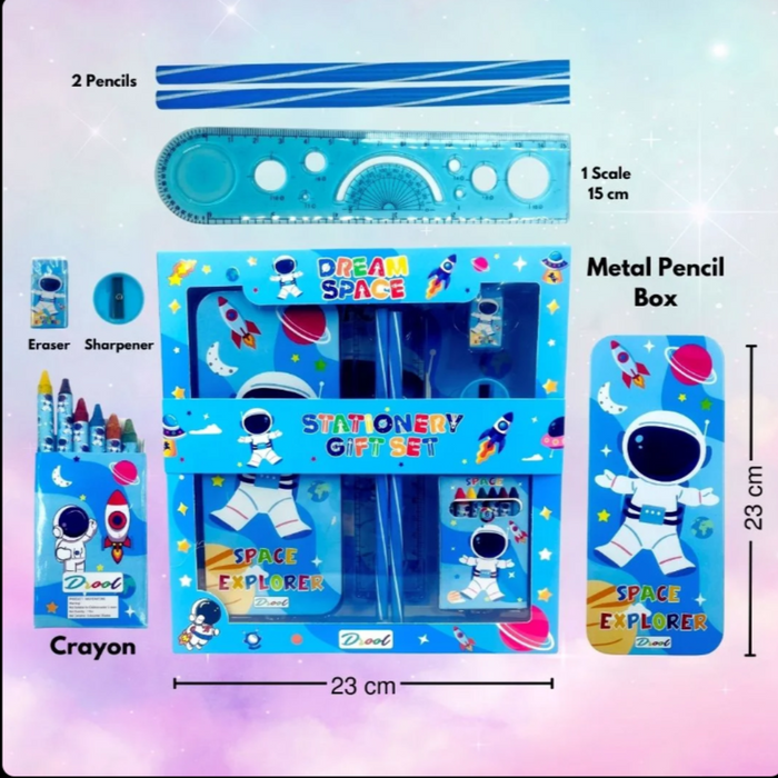 🚀 Astronaut Stationery Kit Set for Kids | 7-In-1 Cartoon School Items 🚀