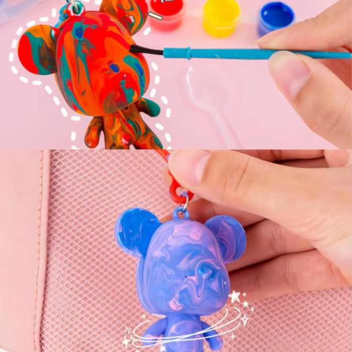 DIY Painting Fluid Bear Keychain