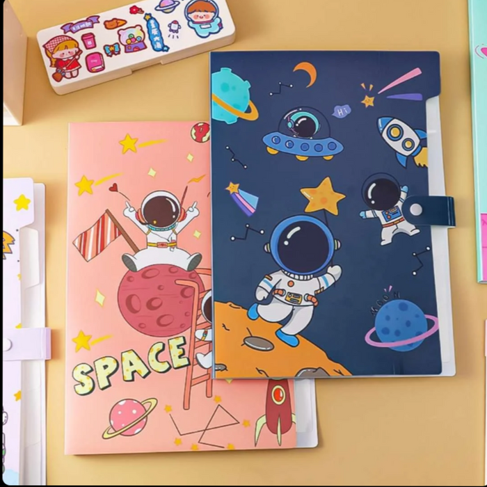 📂Astronaut Button File Folder with Button Lock 🚀