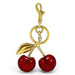 Glitter Cherry Bag Charm Keychain Red