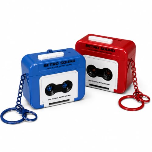Retro Cassette Tape Keychain Pack of 2