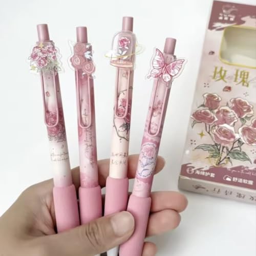 Rose Gel Pens writing