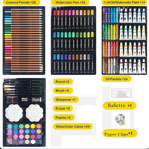 🎨 145-Piece Art & Craft Color Set – Professional Artist Kit