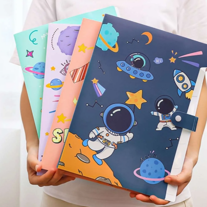 📂Astronaut Button File Folder with Button Lock 🚀