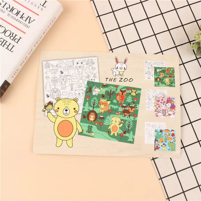 Washable Kids Coloring Mat – 80x80 CM | Reusable Fun with Sketch Colors 🎨✨