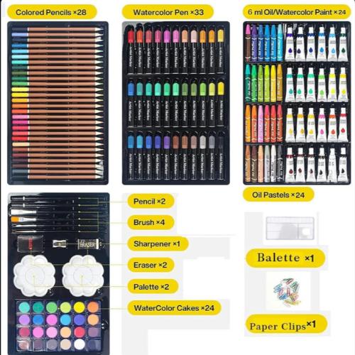 🎨 145-Piece Art & Craft Color Set – Professional Artist Kit