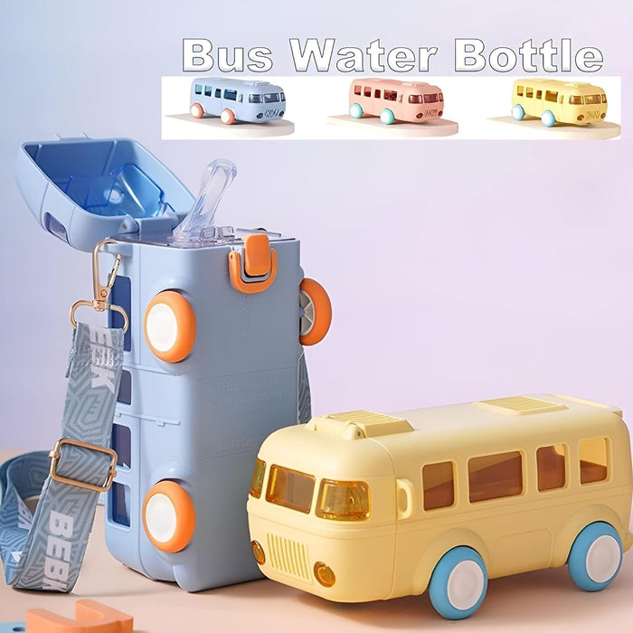 Bus Water Bottle For Kids With Strap, Sipper Leak proof,     Bpa Free With Sipper and Lock, 500 ML 🚚