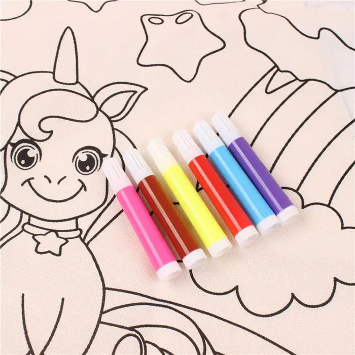 Washable Kids Coloring Mat – 80x80 CM | Reusable Fun with Sketch Colors 🎨✨