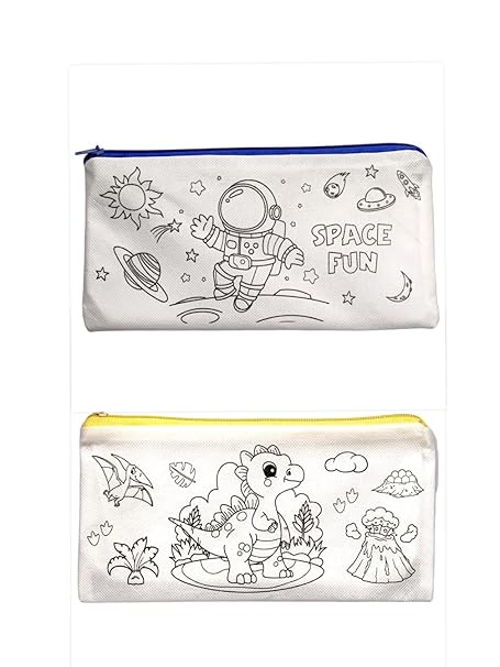 DIY Coloring Zipper Pouch for Girls | 6 Sketch Pens