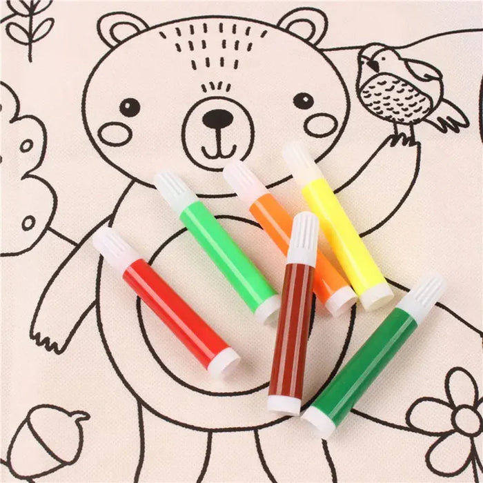 Washable Kids Coloring Mat – 80x80 CM | Reusable Fun with Sketch Colors 🎨✨