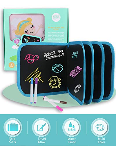 Erasable Doodle Slate Kit – Drawing Book with Colors & Wet Wipes for Kids