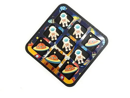 Galactic Wooden  Tic Tac Toe Game