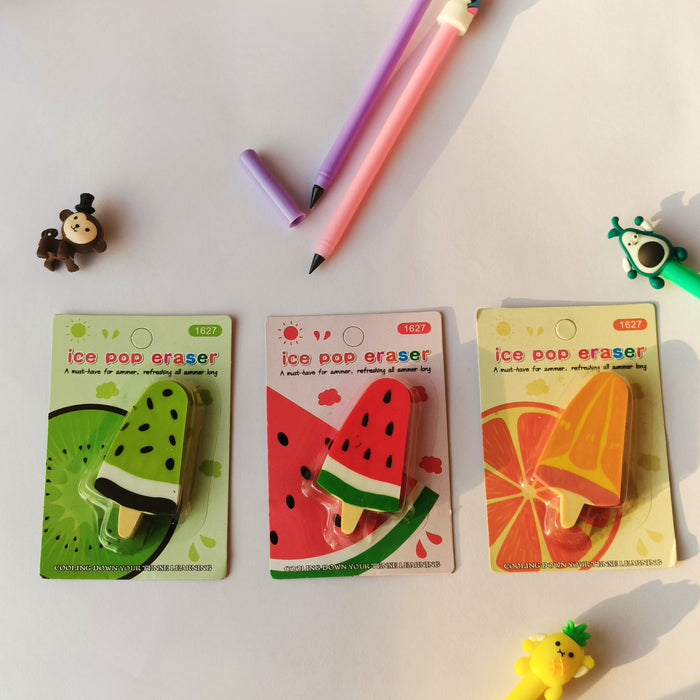 Ice Pop Fruit Erasers for Kids | Fun Stationery 🍉🍈🍊