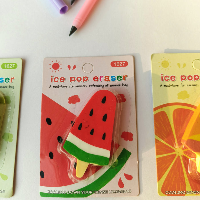 Ice Pop Fruit Erasers for Kids | Fun Stationery 🍉🍈🍊