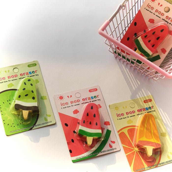 Ice Pop Fruit Erasers for Kids | Fun Stationery 🍉🍈🍊