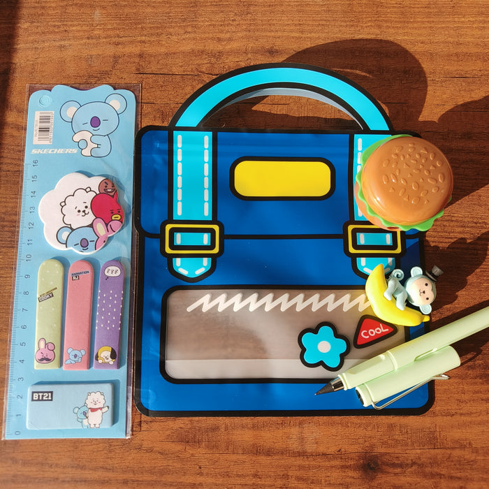 Blue School Bag Hamper | Fun Stationery for Kids