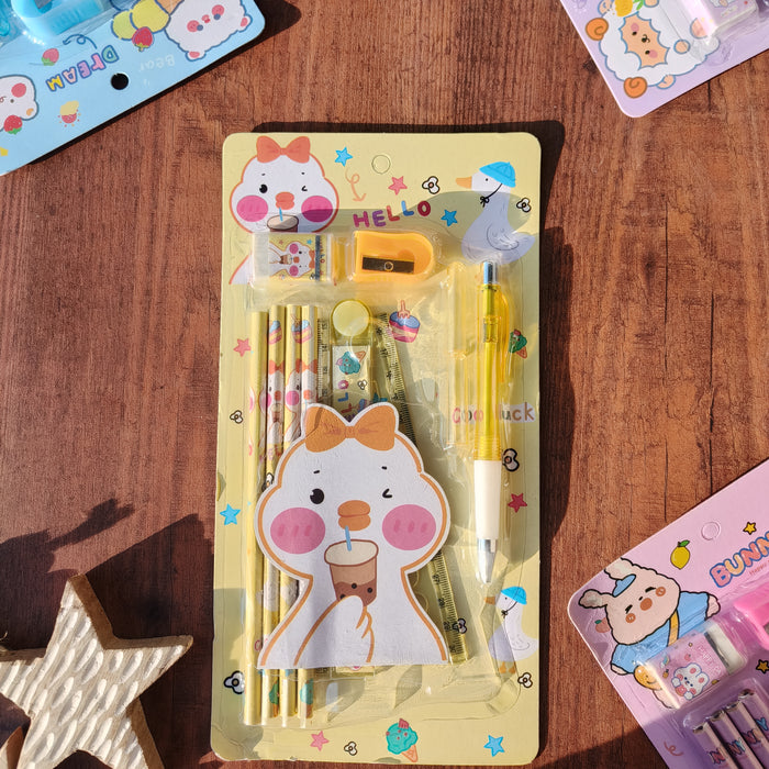 Cute Stationery Set for Kids –(8-Piece set) ✨✏️