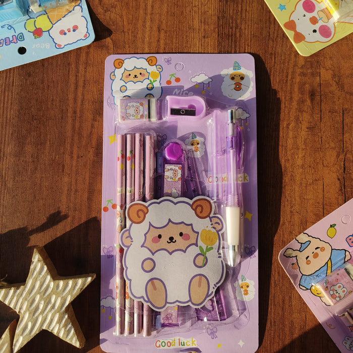 Cute Stationery Set for Kids –(8-Piece set) ✨✏️