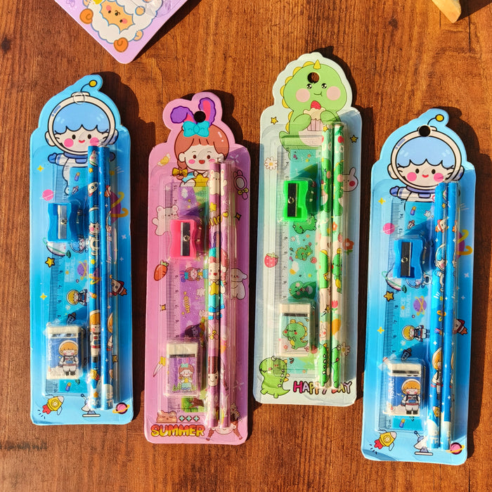 5-Piece Cute Stationery Set for Kids - Pack of 2✨✏️