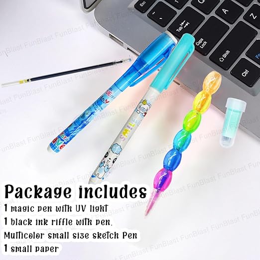 Invisible Ink Magic Pen Set for Kids | UV Light Spy Pens