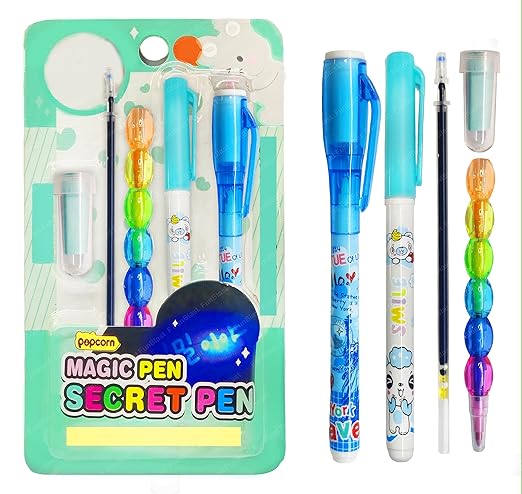 Invisible Ink Magic Pen Set for Kids | UV Light Spy Pens