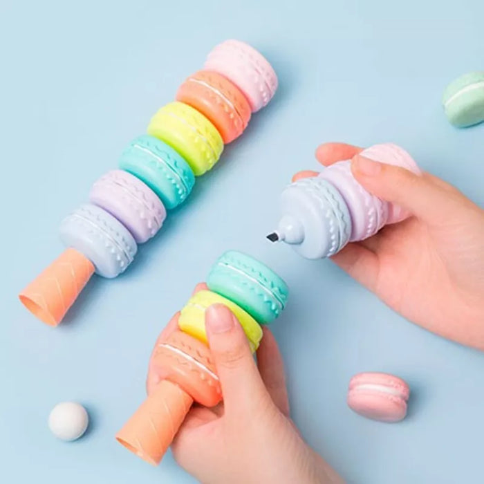 Macaron Highlighter Set – 6 Detachable &amp; Combinable Colors 🌈✨