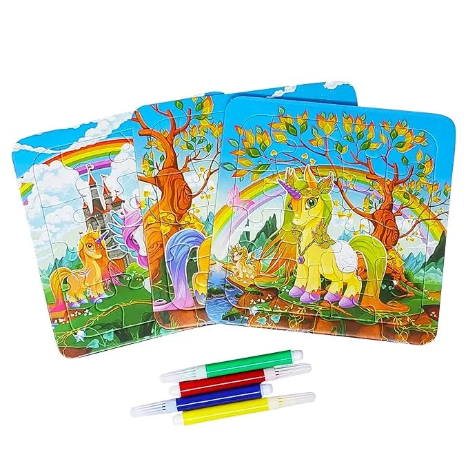 Unicorn Jigsaw Puzzle & Coloring Pad