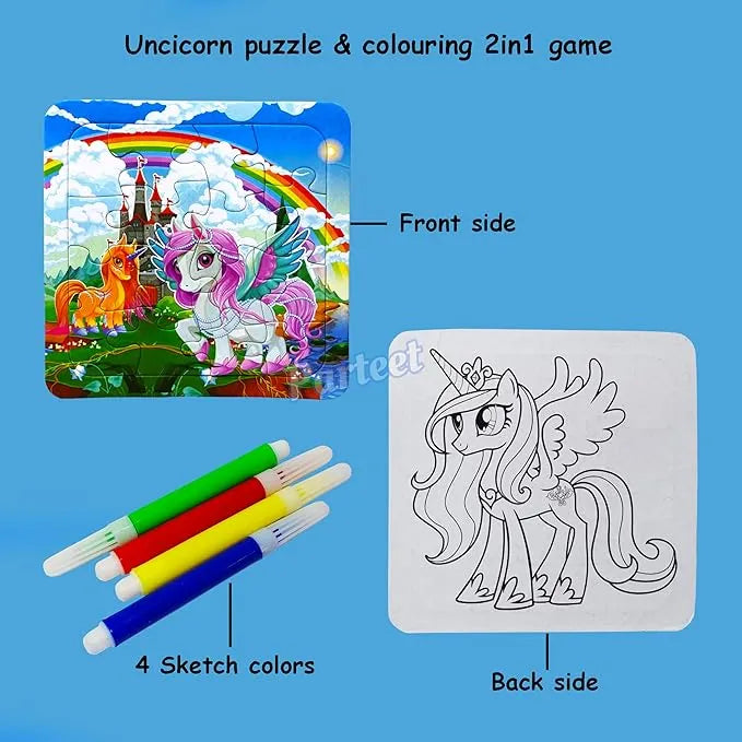 Unicorn Jigsaw Puzzle & Coloring Pad