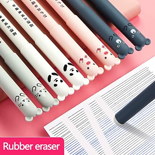Cartoon Animal Erasable Gel Pens – Set of 3 🐱🐷🐻🐼
