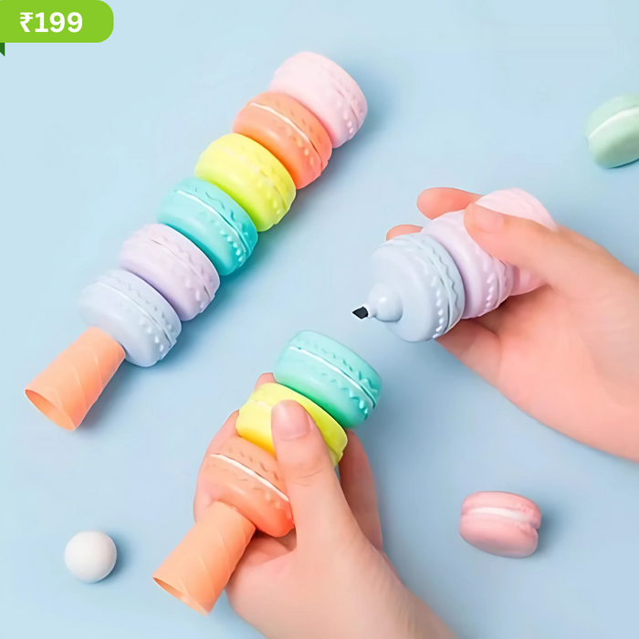 Macaron Highlighter Set – 6 Detachable &amp; Combinable Colors 🌈✨