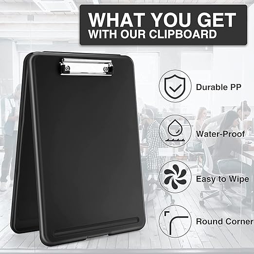 A4 Clipboard with Storage | Lightweight Plastic Paper Holder