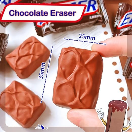 3D Chocolate Shape Erasers  🍫✨