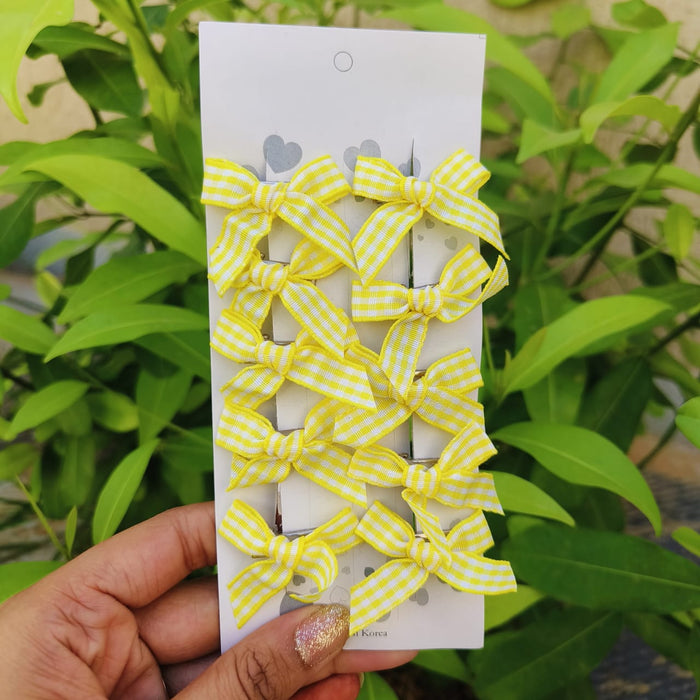 Plaid Bow Hair Pin (Green) 🎀