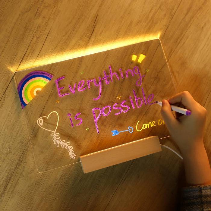 Acrylic Erase Board with LED Lights🌈🖍️