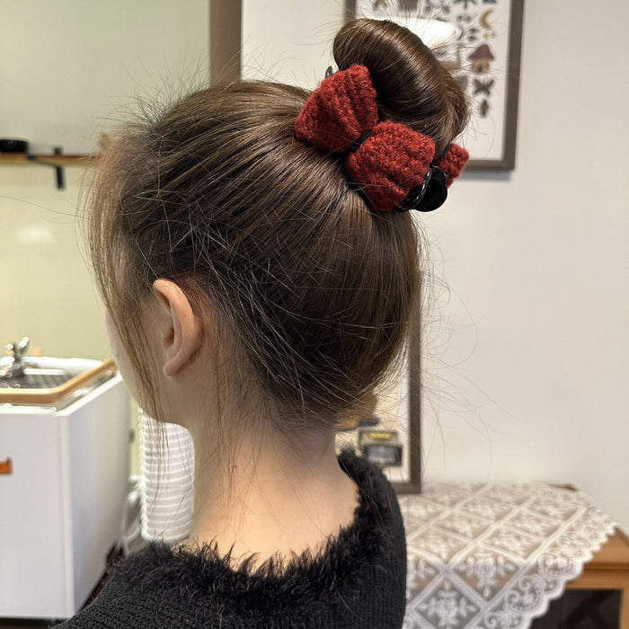 Handmade Crochet Bow Clutcher | Cute Hair Claw Clip for Women & Girls