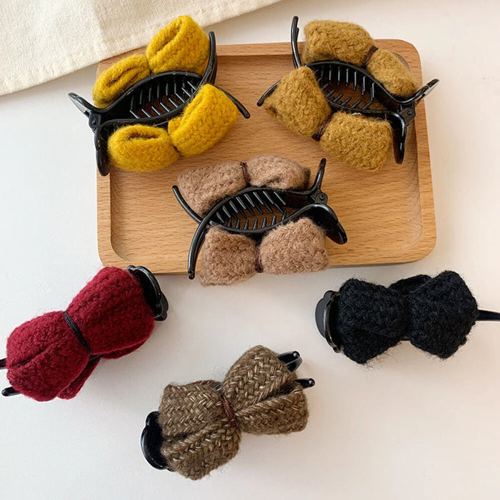 Handmade Crochet Bow Clutcher | Cute Hair Claw Clip for Women & Girls