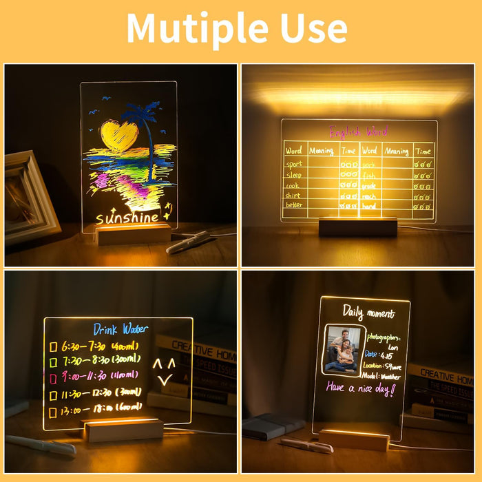 Acrylic Erase Board with LED Lights🌈🖍️