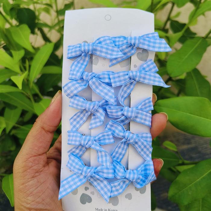 Plaid Bow Hair Pin (Green) 🎀