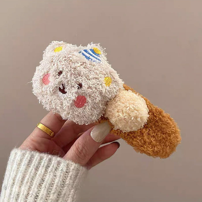 Plush Colourfull Teddy Hair Clutch