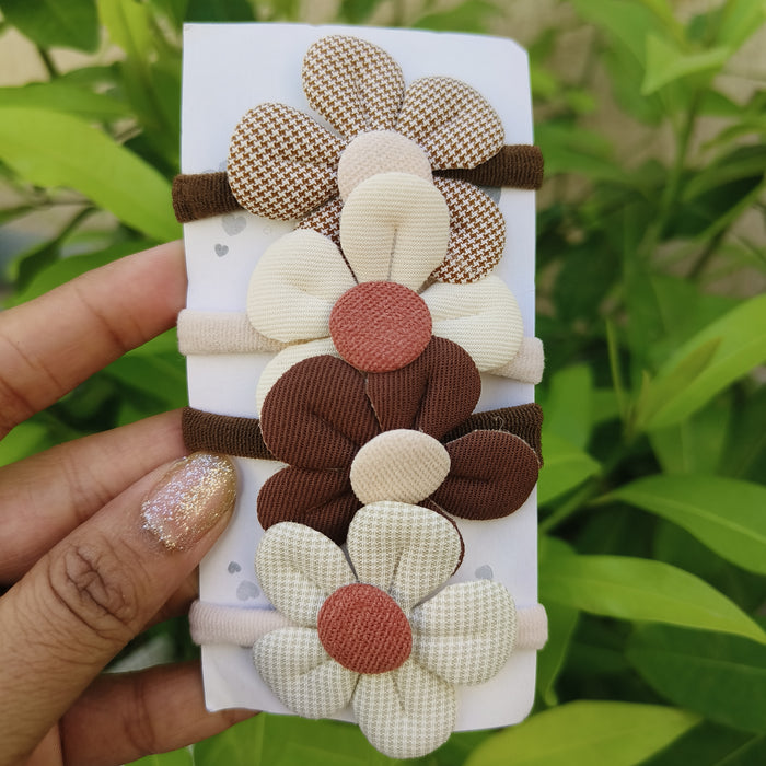 Super cute Milk, Coffee Flower Rubber Band (set of 4)✨🌼