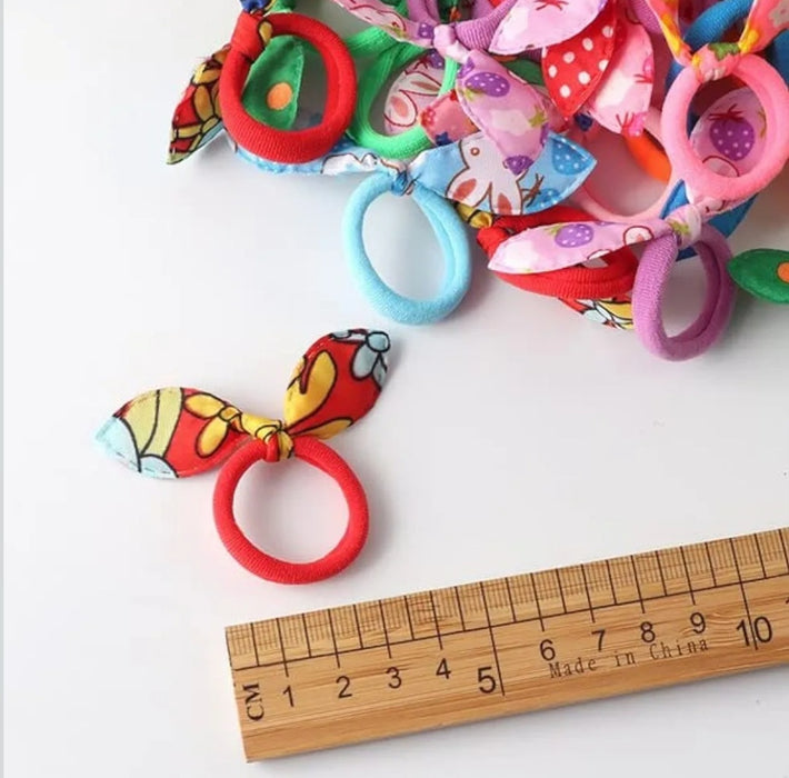 Girl’s Cute Rabbit Ears Rubber Band – Pack of 12