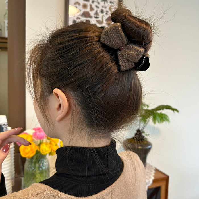 Handmade Crochet Bow Clutcher | Cute Hair Claw Clip for Women & Girls