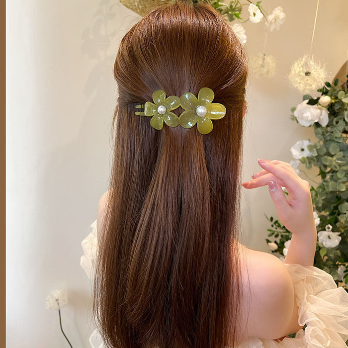 Korean Jelly Flower Bead Hair Clip for Women