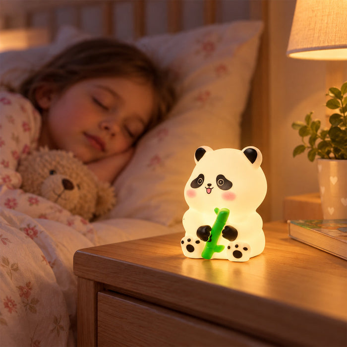 Cute Panda Hugging Bamboo LED Night Lamp – Bedside & Room Decoration Light (1 Pc)