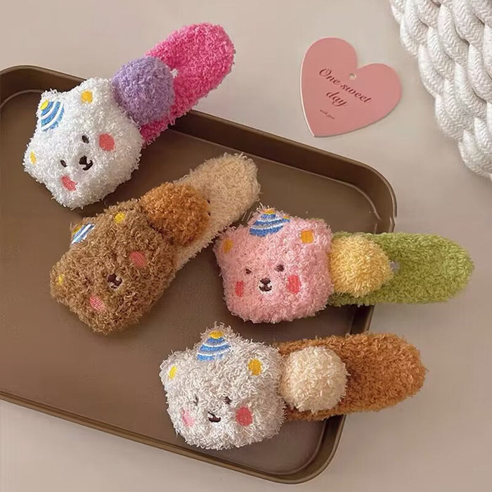 Plush Colourfull Teddy Hair Clutch