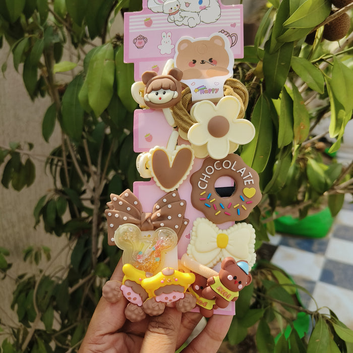 Donut Teddy 🍩 🧸 Hair accessories set heart 🤎