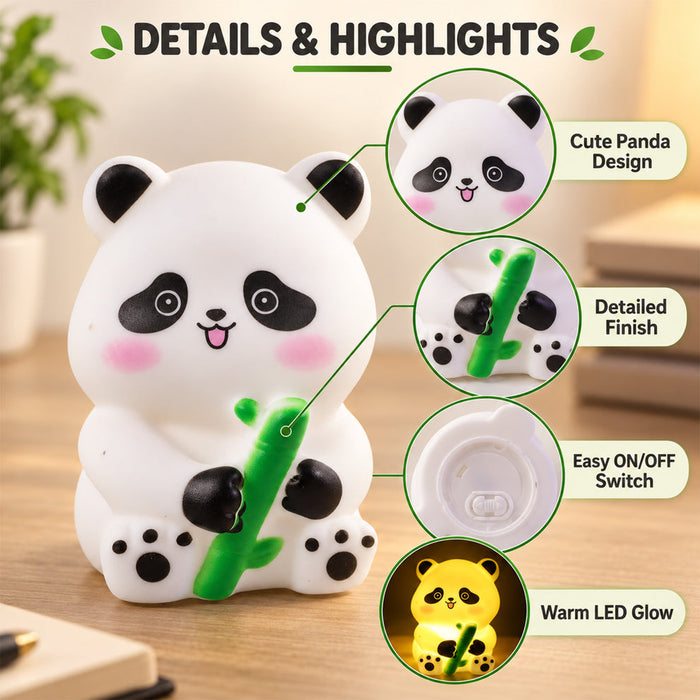 Cute Panda Hugging Bamboo LED Night Lamp – Bedside & Room Decoration Light (1 Pc)