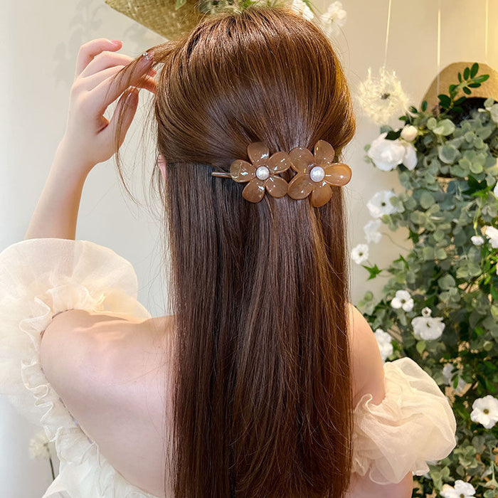 Korean Jelly Flower Bead Hair Clip for Women