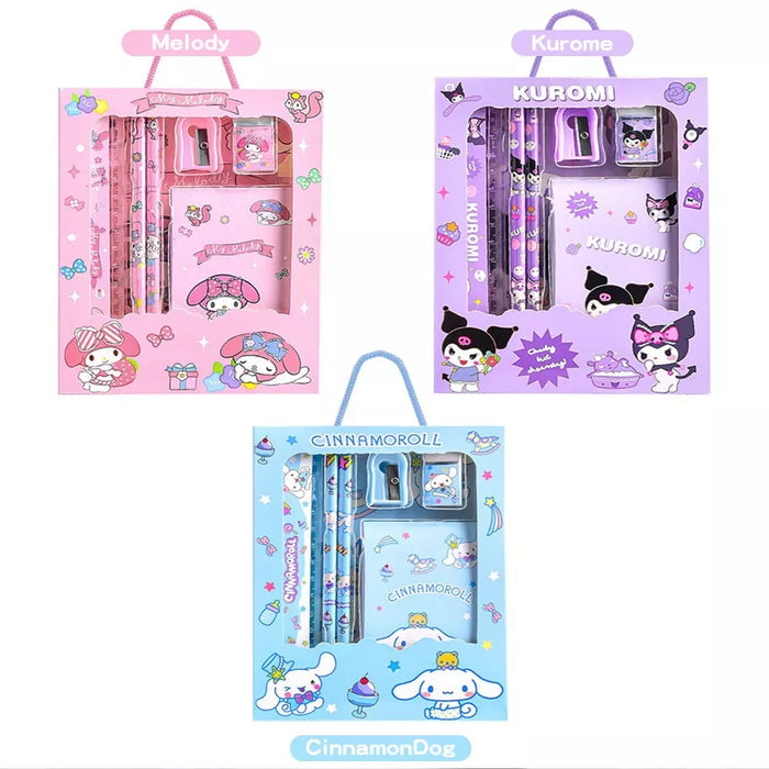 🎉 6-in-1 Stationery Set – Melody, CinnamonDog, Kurome 🎉